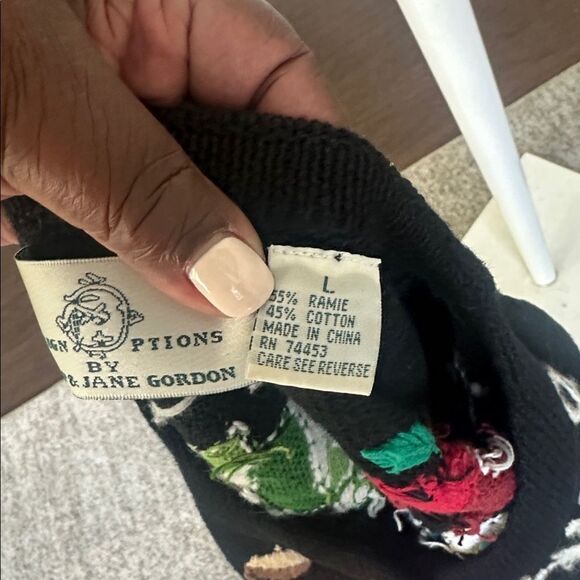 Design Options by Philip & Jane Gordon Novelty Cardigan Sweater L - Picture 8 of 9